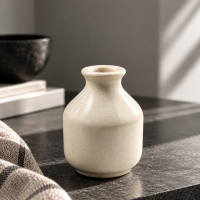 Glossy White Ceramic Reed Diffuser Vase | Minimalist Home Fragrance Decor